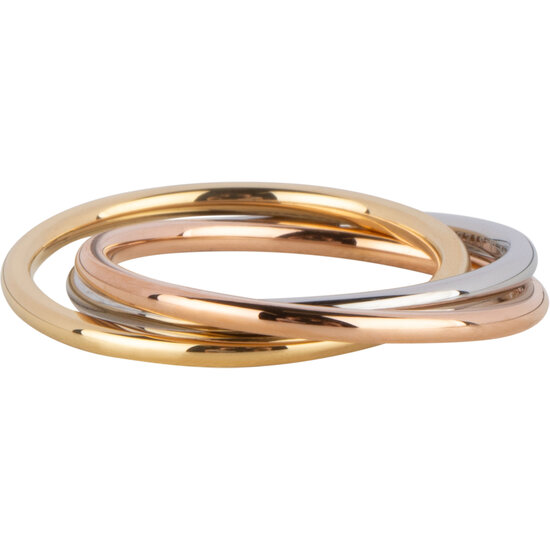 Charmin's Trinity Rolling Anxiety Fidget Ring Roségold-Stahlfarben schmal R164567 