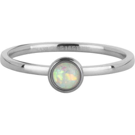 Bague Charmin Pierre de Naissance Octobre Rose Cristal Tourmaline Acier Iconique R1609