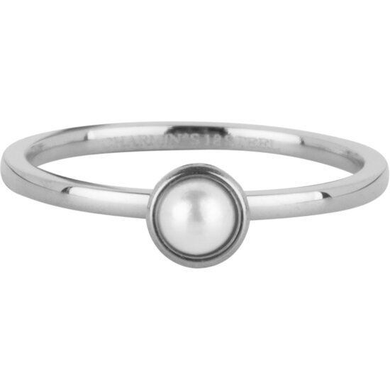 Charmins Ring Geburtsstein Juni Mondstein Perlenstahl Iconic R1599