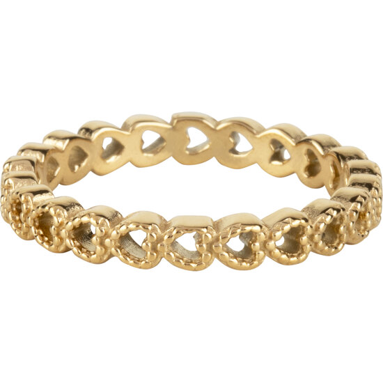 Charmin’s Valentijn Love Row of Hearts Shiny goldplated R1289