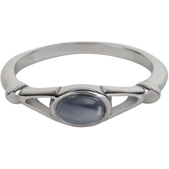 Charmin’s Ovale Elegante Blauw-Paarse Cateye Ring Staal R1160