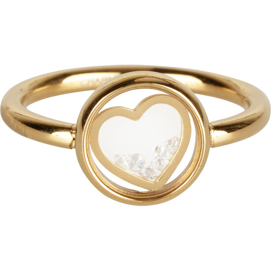 R961 Dancing love white crystal gold