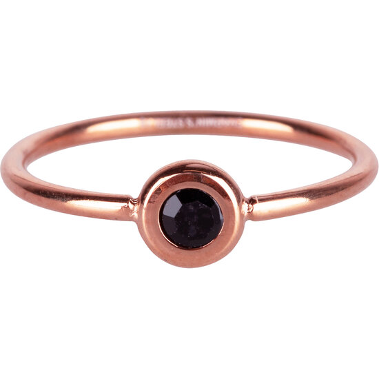 Charmin’s ring R958 Donut Rosegold-plated and black crystal