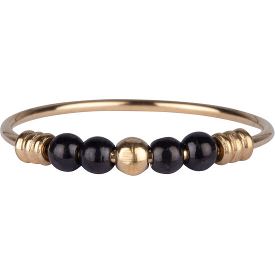 R942 Anxiety Palm Goldplated & Black Ball Steel Charmin's