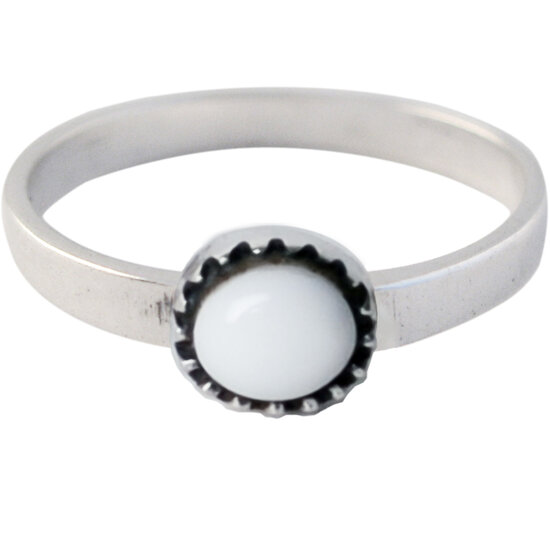 Ring KR05 'Natural Stone' White Agate