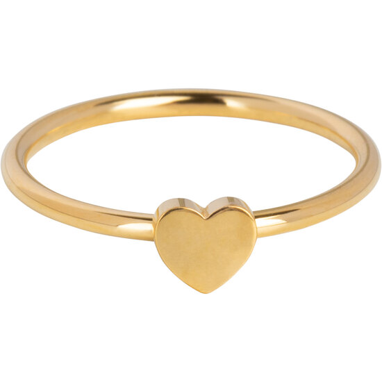 KIDZ Ring Goudkleurig Mini Hartje Kinderring Staal KR137 – Een Speelse Uitdrukking van Liefde
