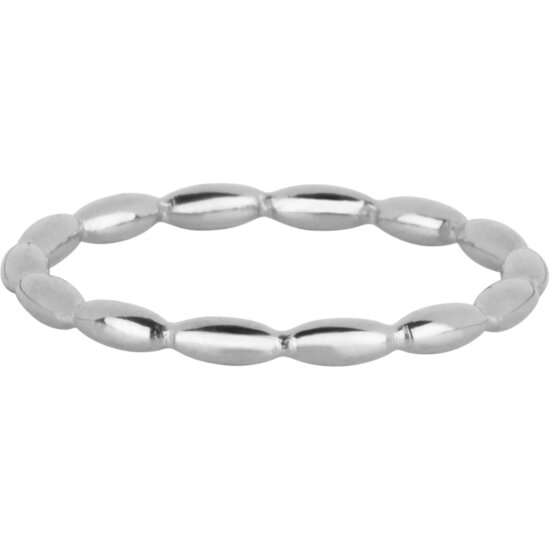 Charmin's Ring met Kleine Ovale Rondjes Design Staal R1633 – Authentiek en Handmade Look