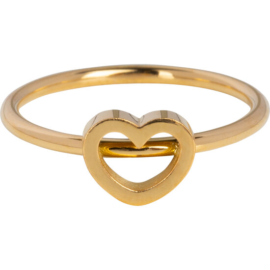 Bague Cœur Ouvert Couleur Or Acier KR133