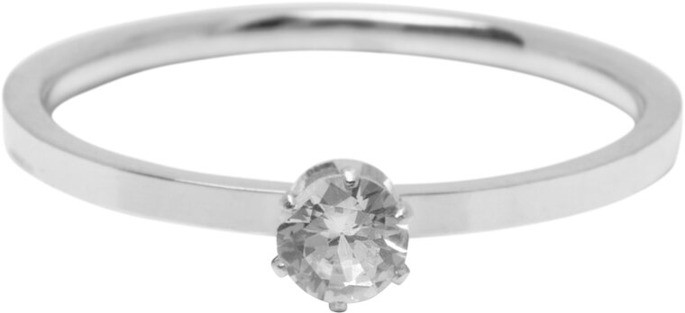 Charmin’s Classic Verloving White Ring Staal R1805