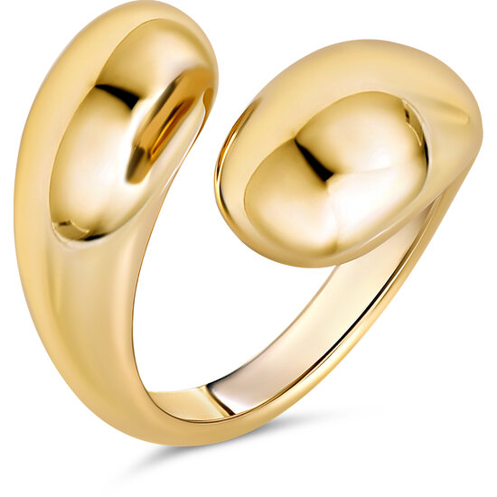 Charmin's Goudkleurige Chunky Ring met Open Ronde Uiteinden Staal R1840 – Luchtig en Elegant
