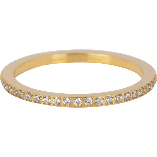 Charmin’s Goudkleurige Stapelring Alliance Witte Kristal 1,2MM Staal R1471