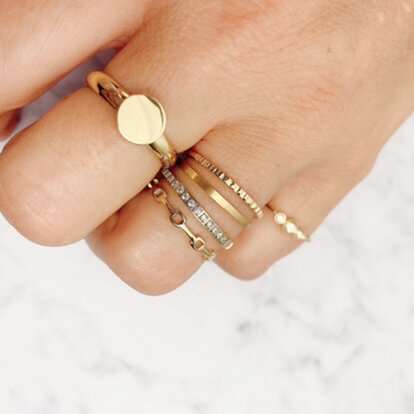 Charmin’s Rose-goudkleurige stapelring Alliance Crystals R640