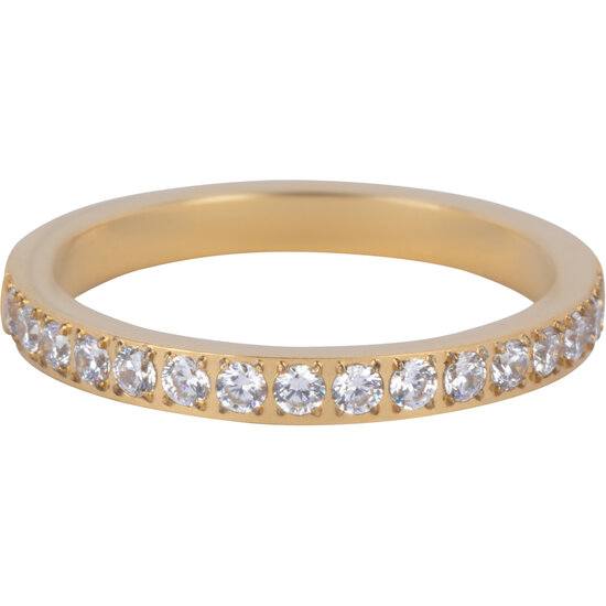 Charmin’s Goudkleurige Stapelring Alliance Witte Kristal 2,9MM Staal R1473