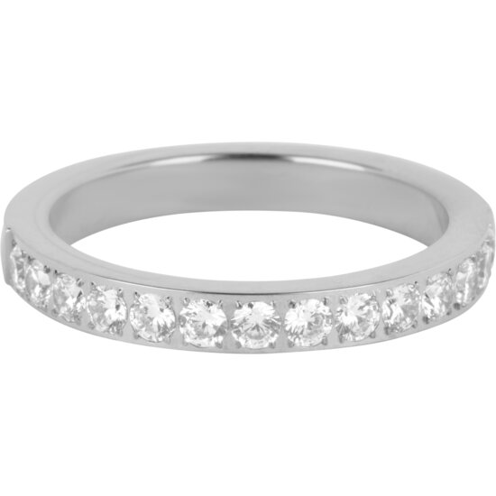 Charmin’s Stapelring Alliance Witte Kristal 3,2MM Staal R1474