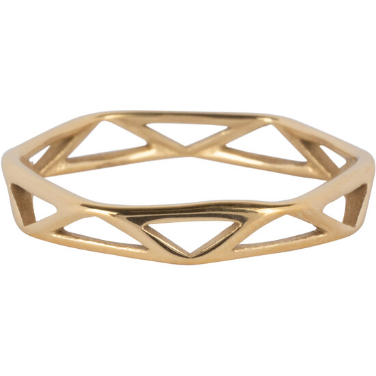 Charmin's Goudkleurige Driehoekschakel Chain Staal R1407