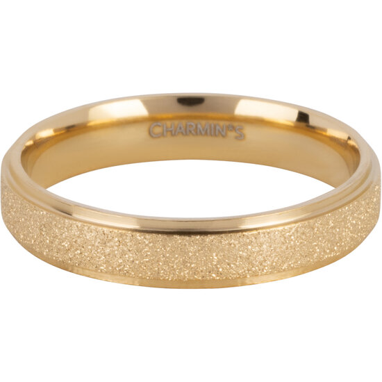 Charmin’s Goudkleurige stapelring R1550 Sanded and Shiny  Goudstaal