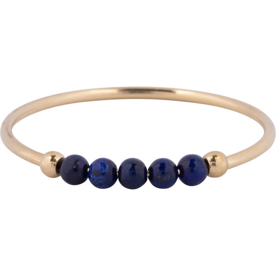 Charmin's Anxiety Ring Lapis Lazuli Edelsteen Kraal Staal R1323