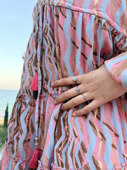Charmin's Bollentjes Ring met Wit Rond Steentje R1639