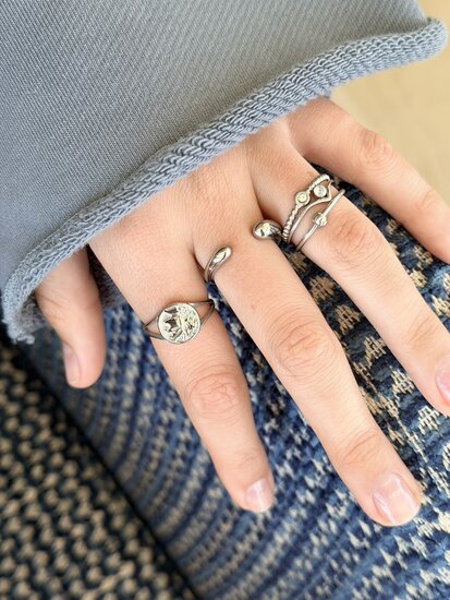 Charmin's Rollend Balletje Anxiety Fidget Ring Staal R1356