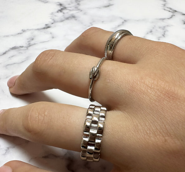 Charmin's Rolex Schakel Ketting-ring Staal R1539