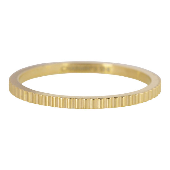 Charmin’s goudkleurige stapelring R399 Brick goldplated staal