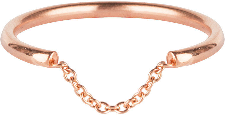 Charmin’s roségoudkleurige stapelring R574 Chained rosé-goldplated staal