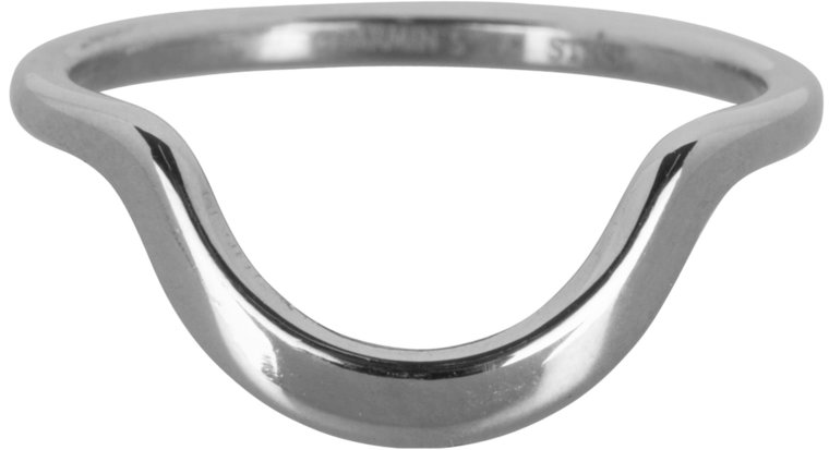 Charmin’s  stapelring staal R552 Half Moon Plain Shiny Steel