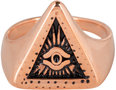 Charmin&#8217;s roségoudkleurige stapelring R773 Big Eye Triangle rosé-goldplated staal