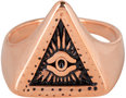 Charmin&#8217;s roségoudkleurige stapelring R773 Big Eye Triangle rosé-goldplated staal