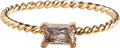 Charmin’s goudkleurige stapelring R768 Twisted Queen Crystal goldplated staal