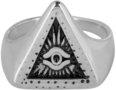 Charmin&#8217;s  zegelring R771 Big Eye Triangle Shiny Staal
