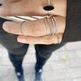 Charmin&#8217;s  stapelring staal R532 Fashion Seal Oval Shiny Steel with Black Stone