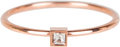 Charmin&#8217;s roségoudkleurige stapelring R502 Stylish Square Crystal rosé-goldplated staal
