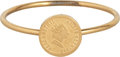 R963 Wish Coin Goldplated Steel Ring