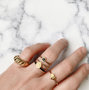 R963 Wish Coin Goldplated Steel Ring