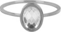 Charmin’s stapelring staal R726 Modern Oval Crystal CZ 