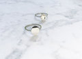 Charmin’s stapelring staal R726 Modern Oval Crystal CZ 