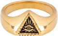 R677 Eye Triangle Gold Steel