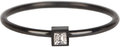 Charmin&#8217;s  R503 Stylish Square black Steel Crystal CZ