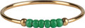 R0987 Anxiety Ring Palm Green Beads Goldplated 