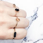 Charmin&#8217;s  stapelring staal R651 Shine Big Shiny Steel Black CZ