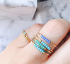 R0985 Anxiety Ring Palm Turquoise Beads Goldplated 