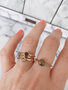 Charmin's ring R1043 Stylish Bright Steel Brown
