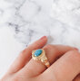 Charmin's Zegel Ring R1055 Turkoys Howlite Goldfilled