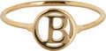 Charmin’s initialen open ronde zegelring Goldplated R1121 Letter B