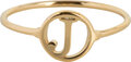 Charmin’s initialen open ronde zegelring Goldplated R1121 Letter J