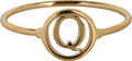 Charmin’s initialen open ronde zegelring Goldplated R1121 Letter Q