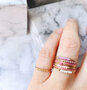 R1140 Anxiety Ring Palm Soft Pink Goldplated 
