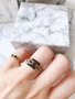 R1139 Anxiety Ring Palm Peach Pink Goldplated 