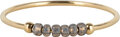 Charmin's R1143 Anxiety Ring Palm Taupe Soft Green Beads Goldplated